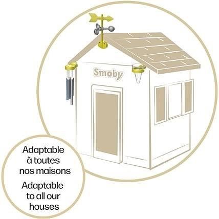 Smoby - Kit Météo - Accessoires de Maison Smoby - Carillon + pluviomètre + girouette - Dés 2 ans