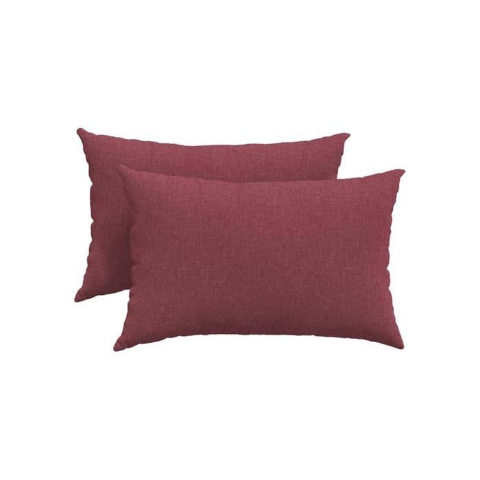 Coussins de canapé - vidaXL - Bordeaux - 60x40 cm - Housses amovibles - Rembourrage polyester - Usage intérieur