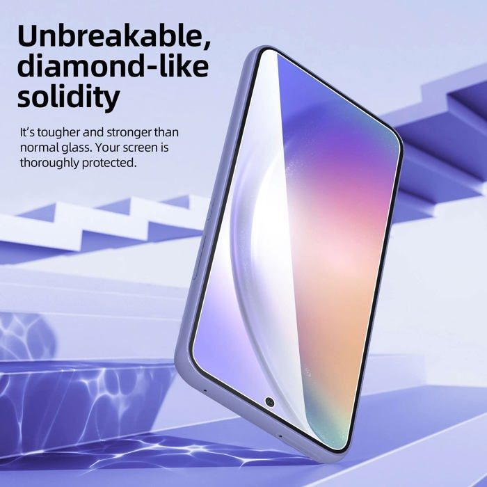 Confezione da 3 pellicole protettive in vetro temperato per Samsung Galaxy A54 5G, efficaci contro i graffi e senza bolle.