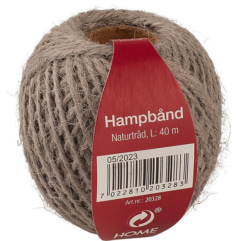 Hjemmetape hamp 40 mx 2 mm naturlig