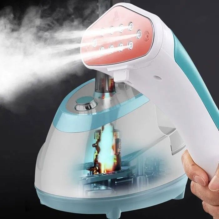 Professionele verticale kledingstomer van 1800 W - Draagbare 2-in-1 stomer met waterreservoir van 1,6 liter - 2 stoomstanden - Stoomafgifte van 40 g/min - Wit