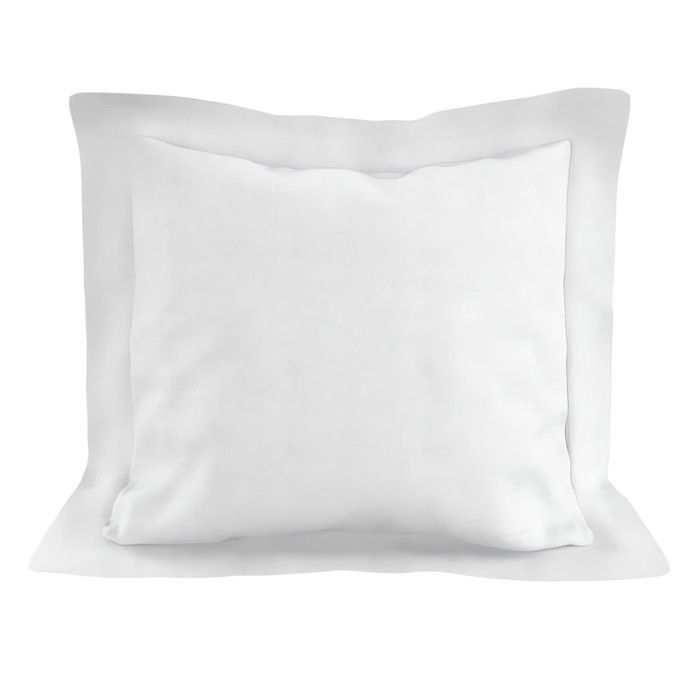 Funda de almohada de algodón, 57 hilos/cm², 63x63 cm, color blanco liso, de Soleil d'ocre.