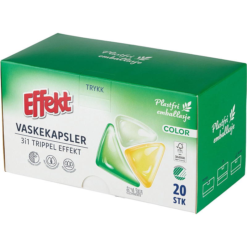 Effekt Vaskekapsler 20 stk farvede Effekt