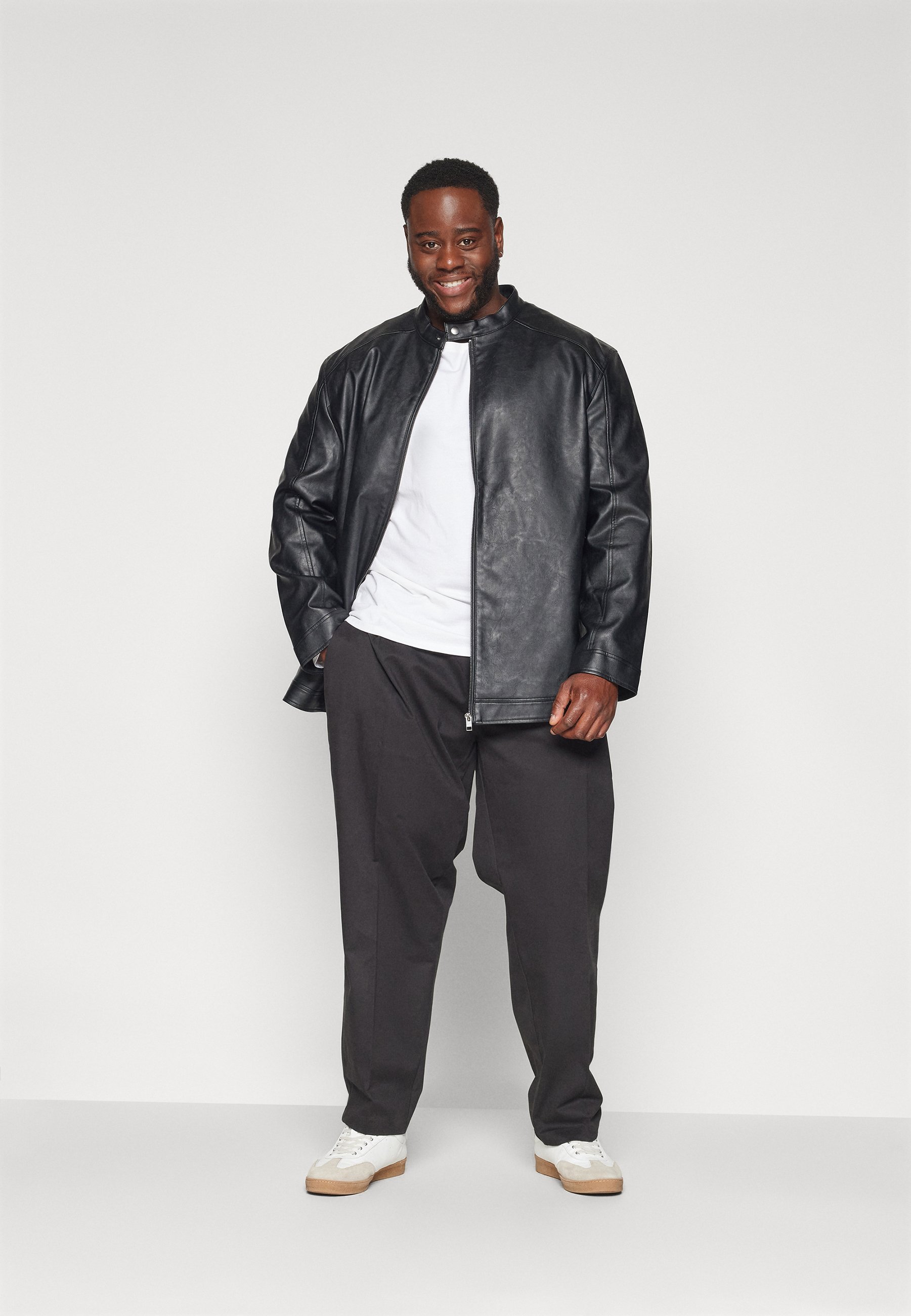 Jack & Jones JJEDYLAN - Kunstleren jas - zwart