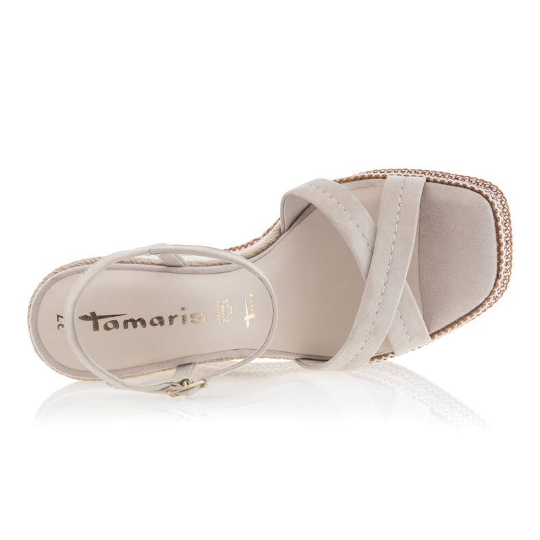 Beige sandaler / skor med öppen tå för kvinnor