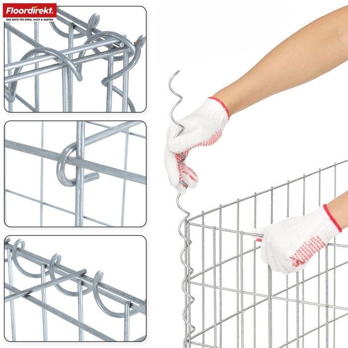 Gavión de jardín Lenox de acero galvanizado – 5 tamaños a elegir, modelo 100 x 50 x 50 cm