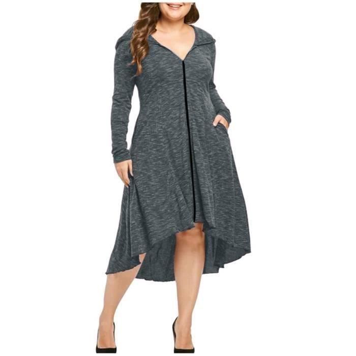 Sweat Femmes - FUNMOON - Zip Up - Grande Taille - Poches - Manches Longues