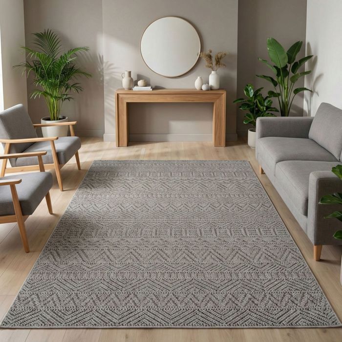 Carpetsale24 Tapis 240x340 cm Gris Design Vintage Bouclé Style Scandinave Moderne Tapis XL pour Salon Salle à Manger Chambre