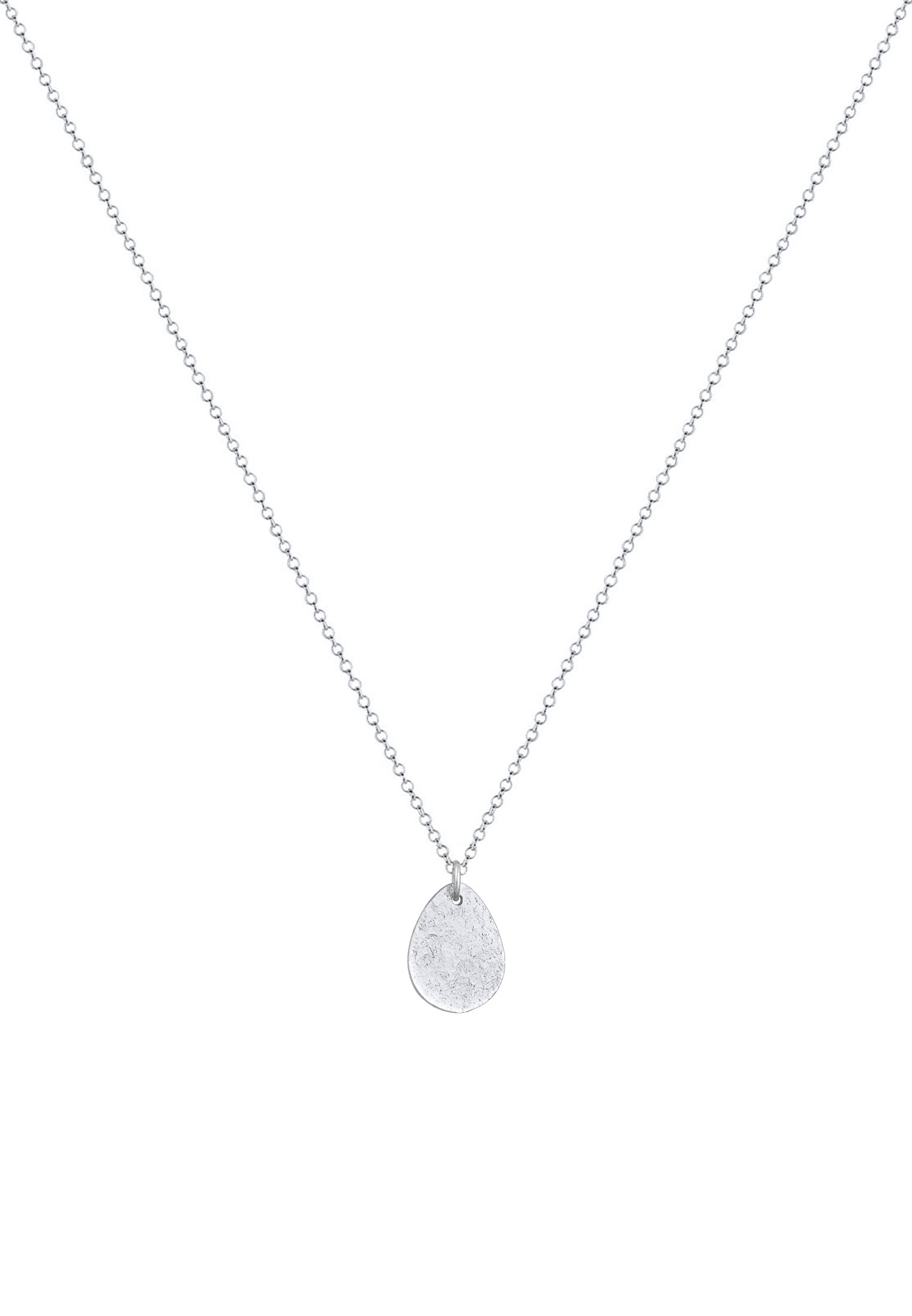 Elli Femme Pendentif Goutte Vintage Martelé en Argent 925
