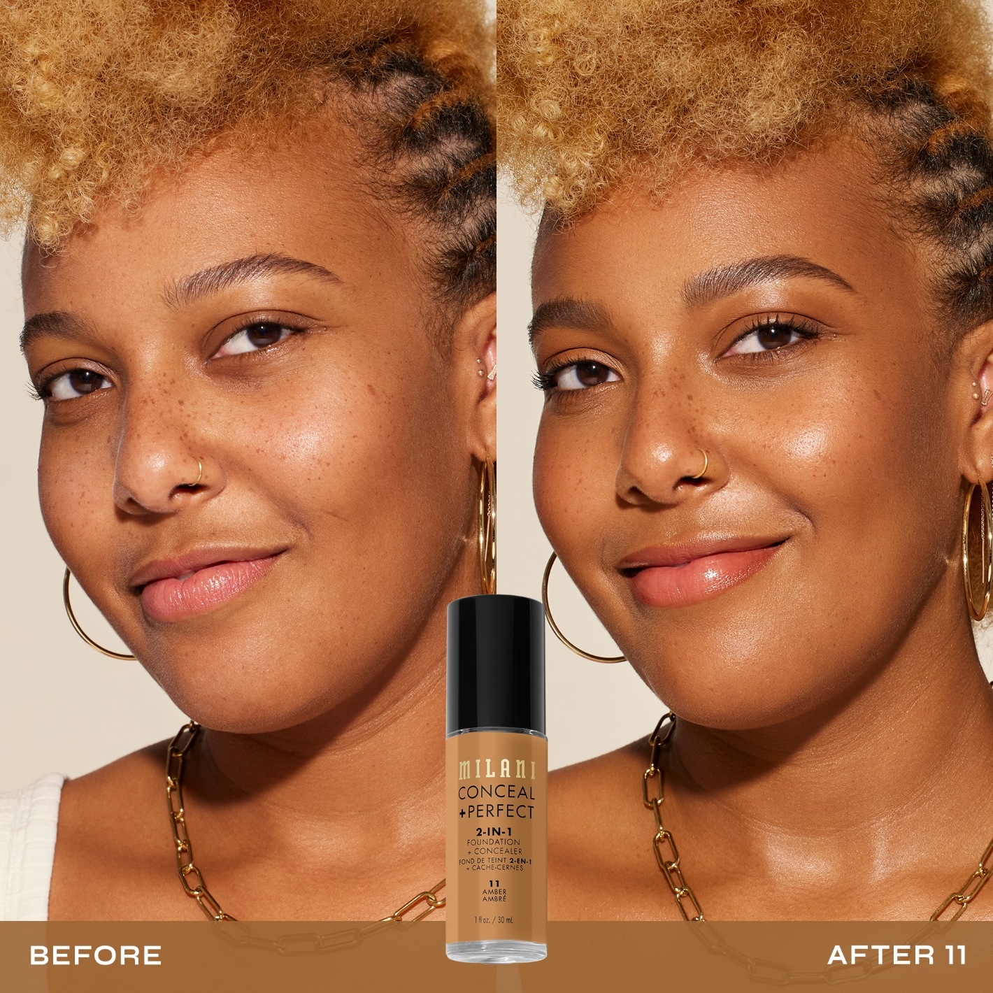 Milani Foundation 2-v-1 korektor + - 30 ml