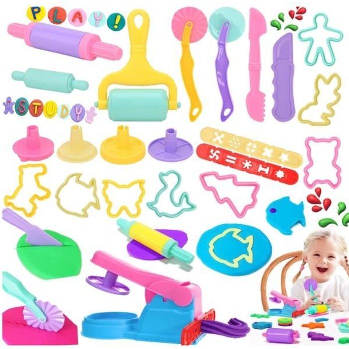 22 Pièces Outils de Pâte À Modeler Moules Kit, Enfants Jouets Outils de Pâte à Modeler, Outils de Pâte à Modeler,(Couleur Aléatoire)