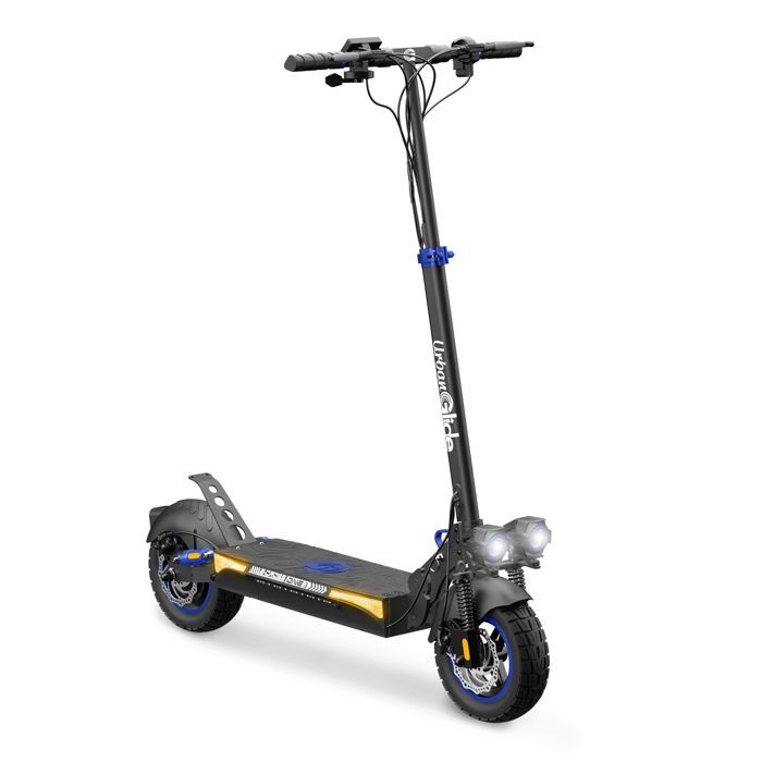 URBANGLIDE ECROSS ONE BLUE Adult Electric Scooter, 50km Range, 25km/h Speed, Foldable, Dual Front and Rear Suspension