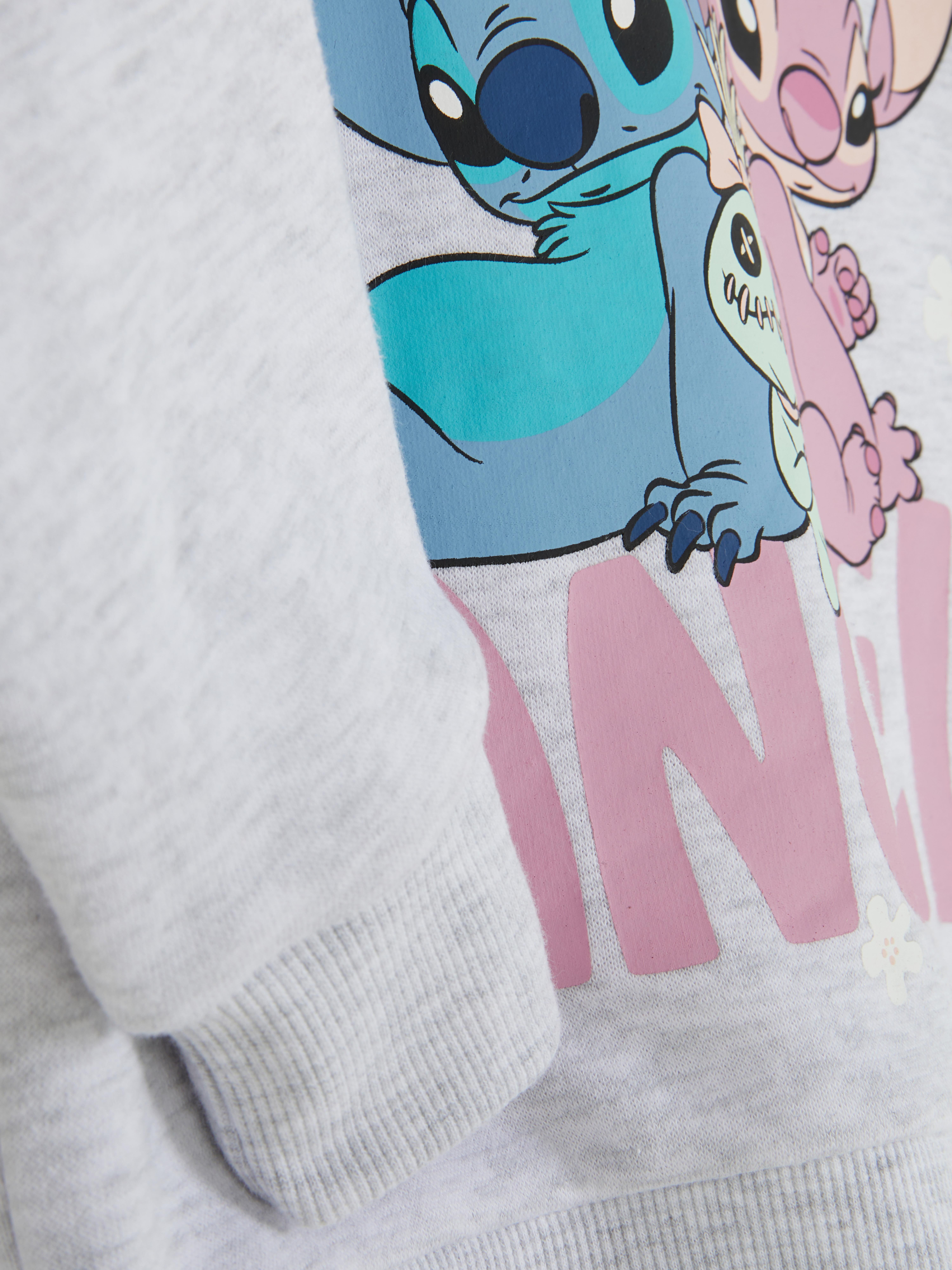 Disney Stitch Print kapucnis pulóver ejtett vállal és bordázott mandzsettával