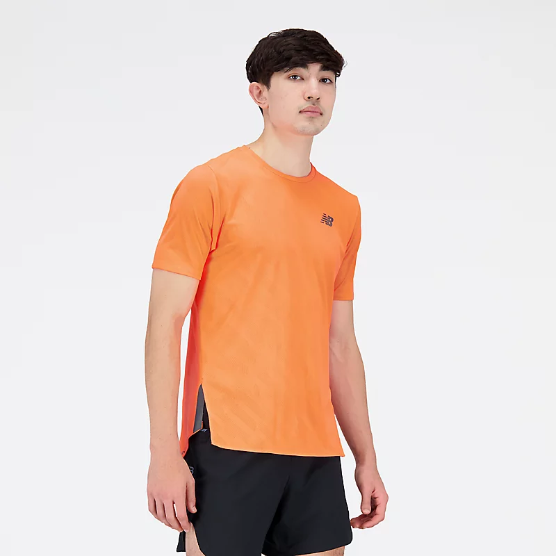 Q Speed Herren-T-Shirt mit Jacquard-Muster und kurzen Ärmeln – Neon-Libelle