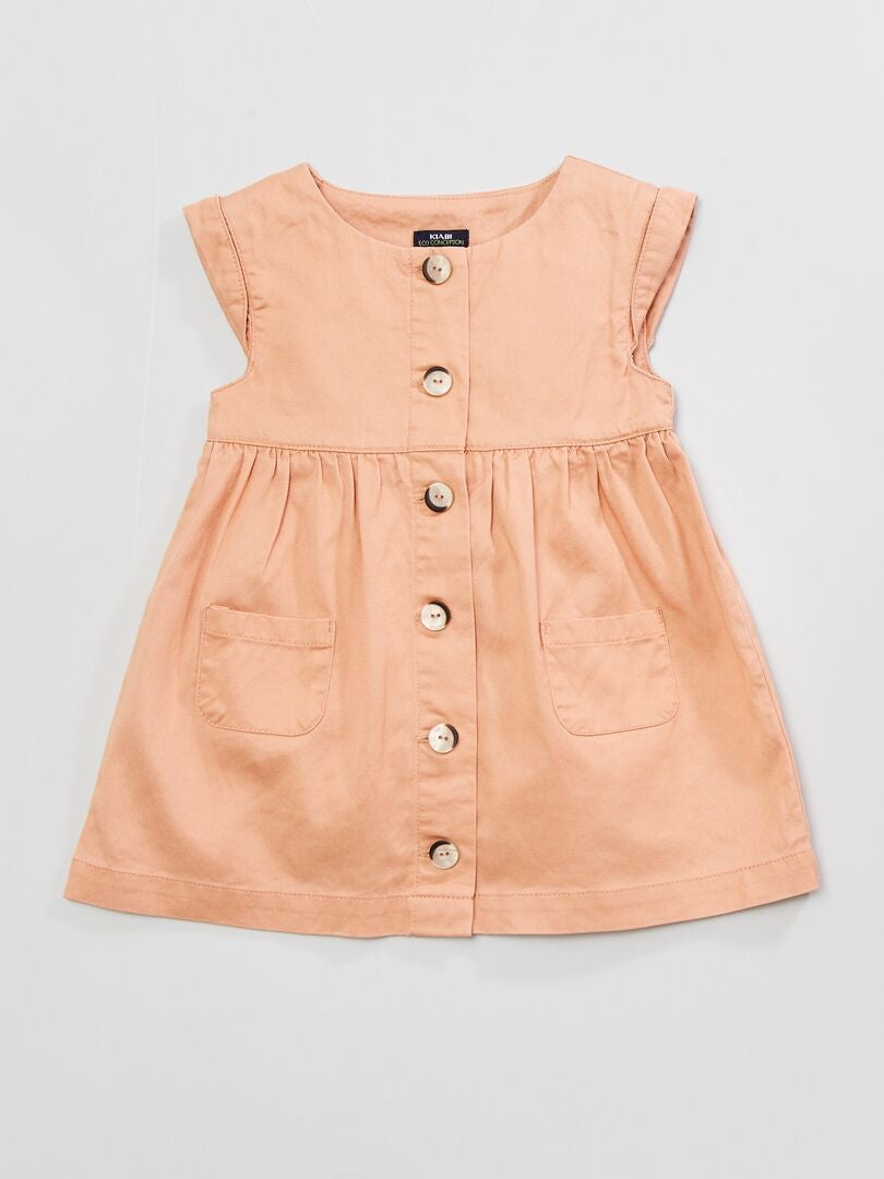 Vestido sem mangas em Tencel - BEGE