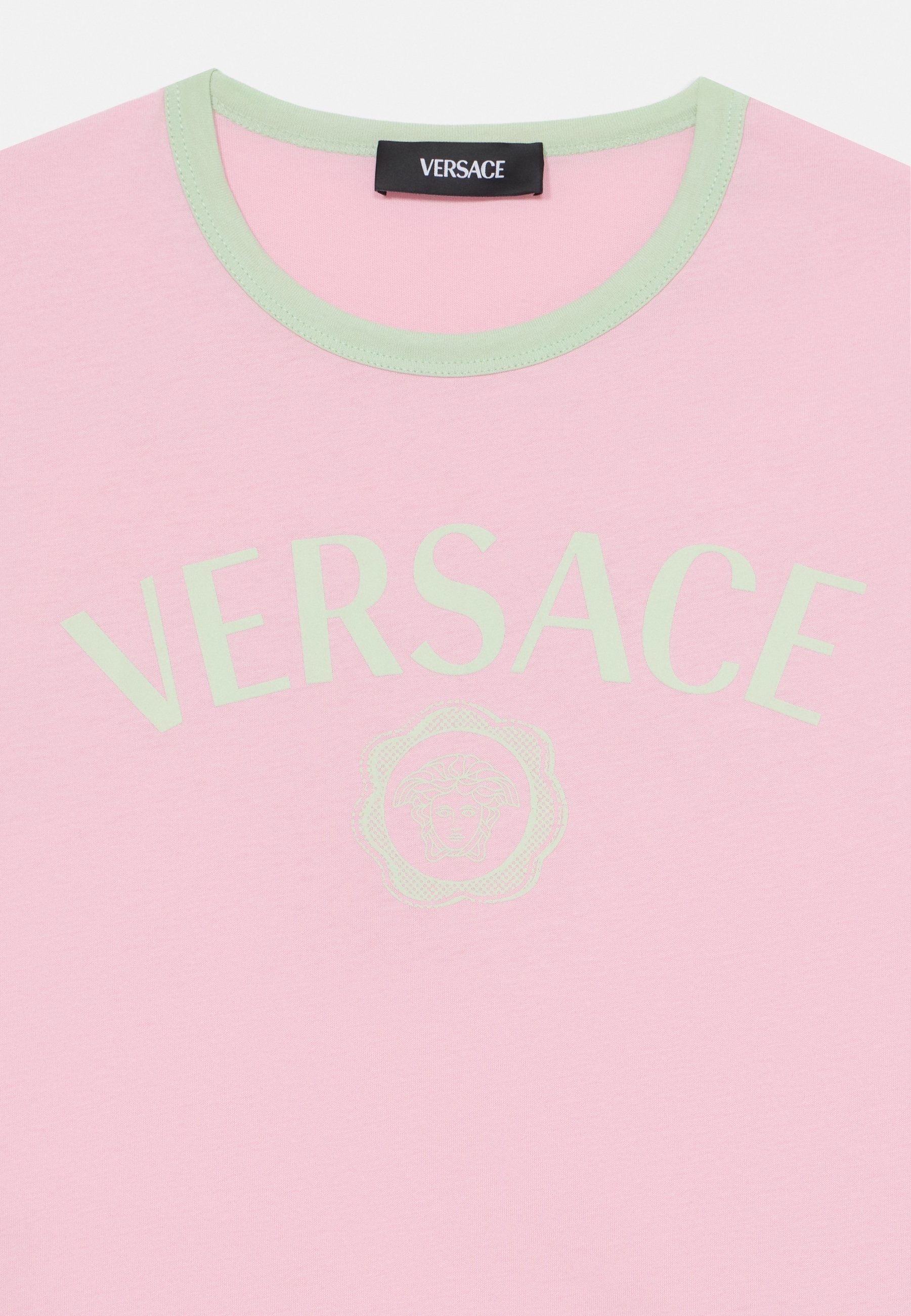 Versace MEDUSA LOGO UNISEX - T-shirt met print - pastelroze/pastel mint