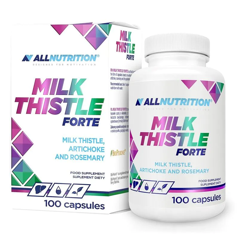 Allnutrition Milk Thistle Forte, Suplement diety wspierający trawienie, Kapsułki