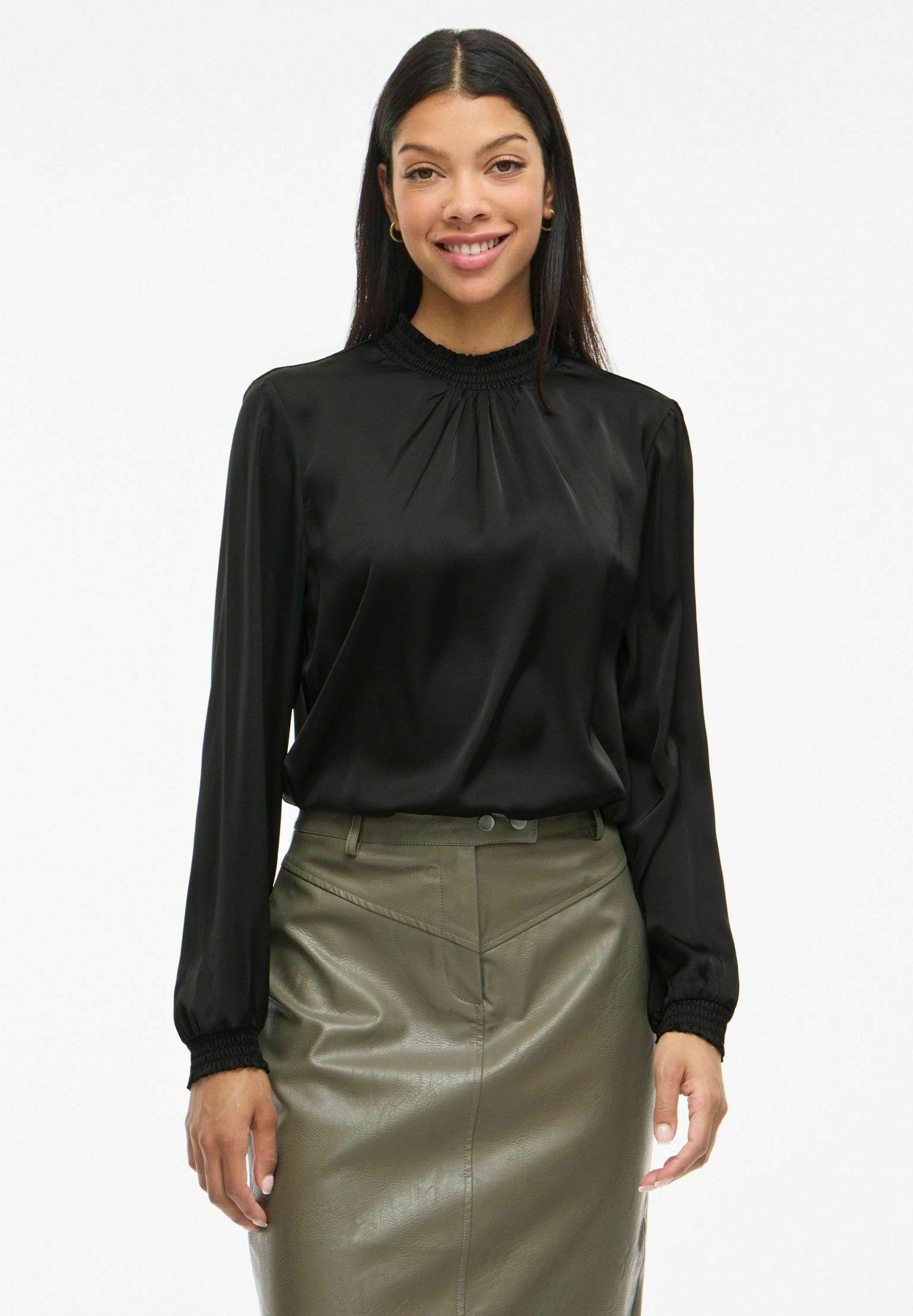 VILA WITH LONG SLEEVES VISOFIE - Blouse - black
