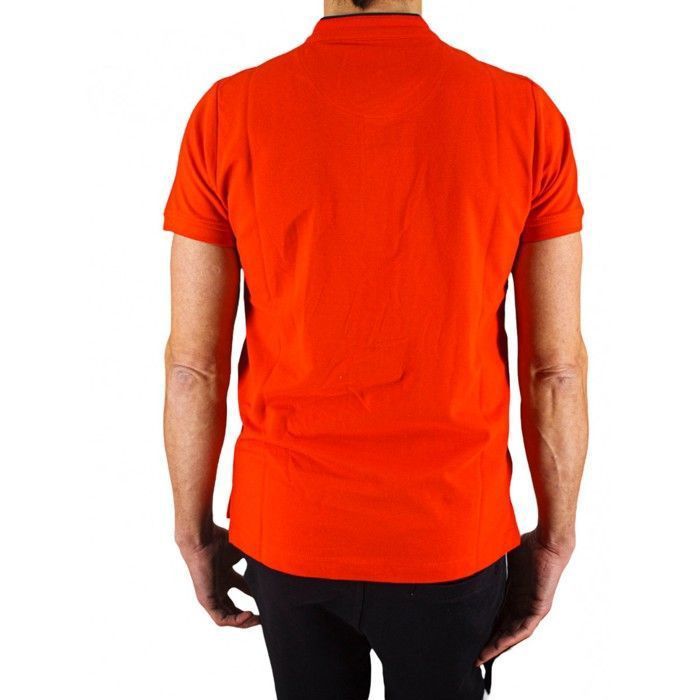 Polo da uomo a maniche corte Cerruti 1881 con colletto alla coreana, colore rosso Firenza.