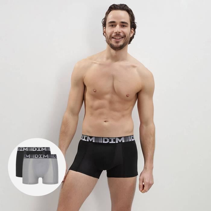 Calzoncillos bóxer de algodón 3D Flex Air para hombre - DIM - Paquete de 2 - Malla abierta ultratranspirable