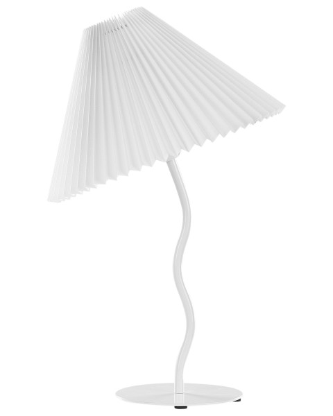 Lampa stołowa nocna metalowa biała