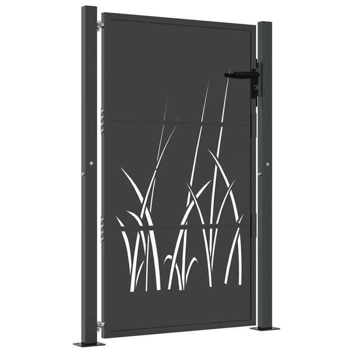 vidaXL Portail de Jardin, Portillon de Patio, Barrière de Sécurité, Porte d'Extérieure Terrasse, Anthracite 105x130 cm Acier 153168