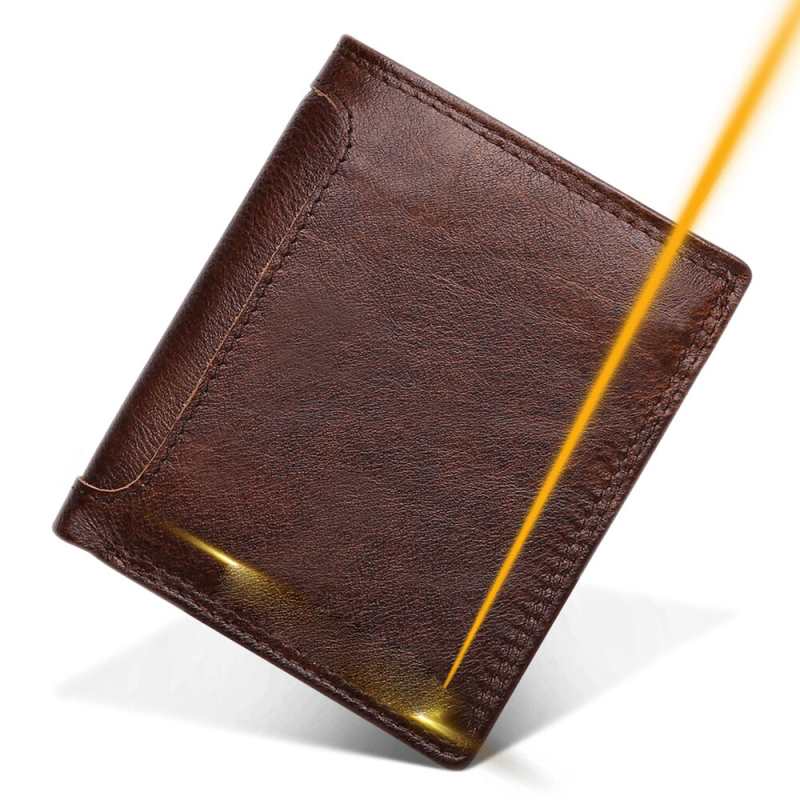 Portafoglio corto da uomo in pelle con incisione gratuita, porta carte da uomo, protezione per carte di credito, porta carte d'identità, portafogli personalizzati