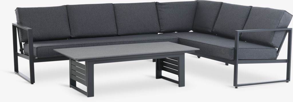 VONGE Sedacia súprava VONGE 6-miestna v čiernej farbe