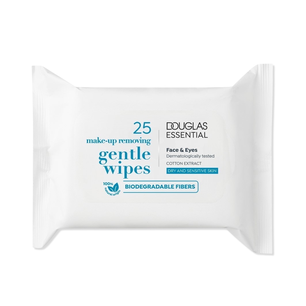 „Douglas Collection“ makiažo valiklio servetėlės „Essential Cleansing Wipes“ švelniam makiažo valymui – 25 vnt.