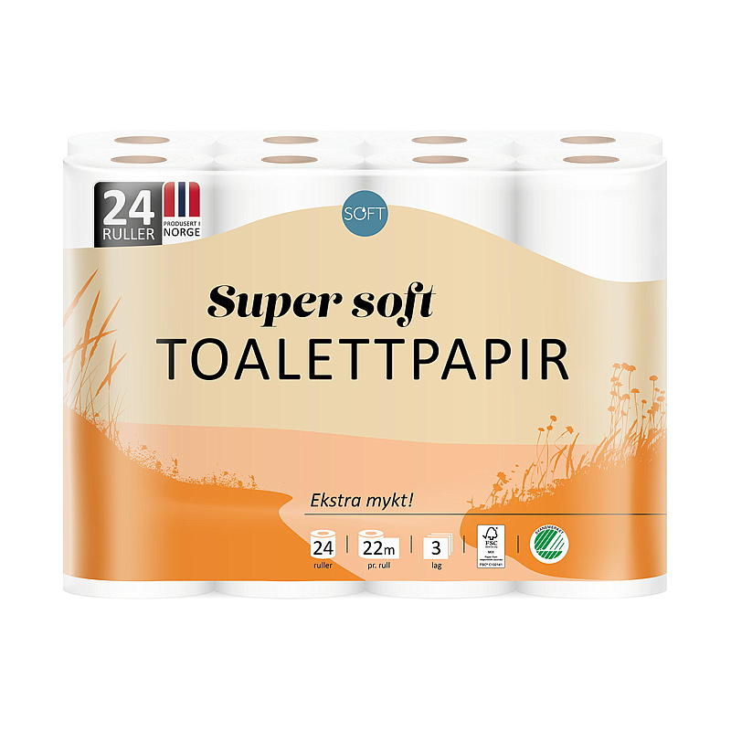 Mjukt toalettpapper 24-pack supermjukt