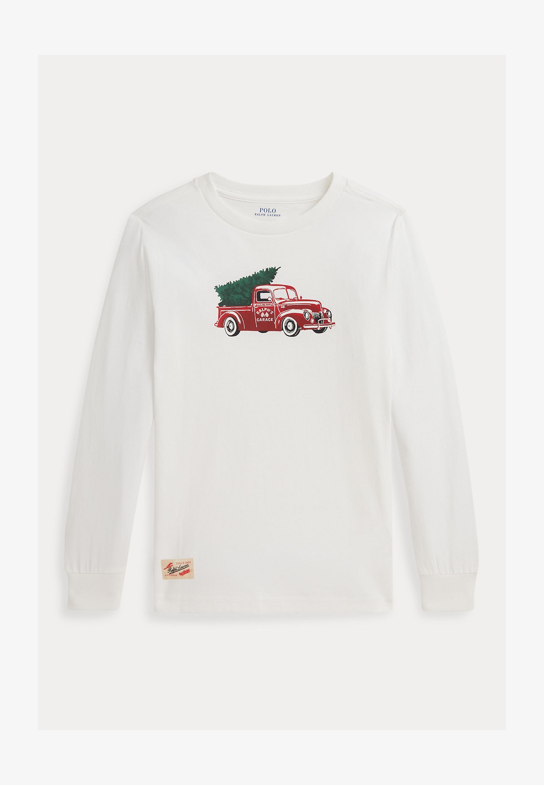 Polo Ralph Lauren Langarmshirt mit LKW-Print aus Baumwolle – Farbe: Trophy Cream
