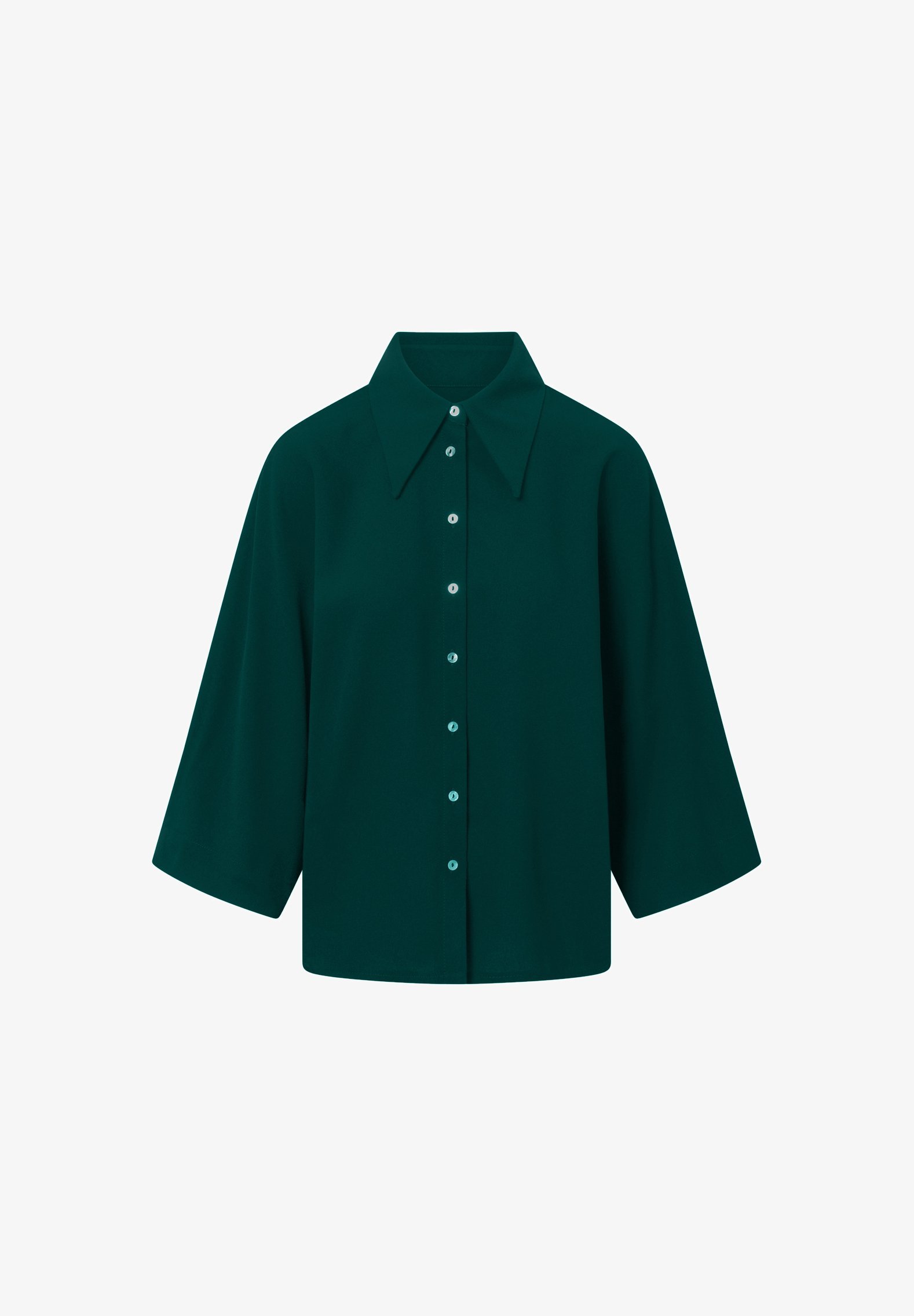 Jascha Stockholm blouse met knoopsluiting - smaragdgroen