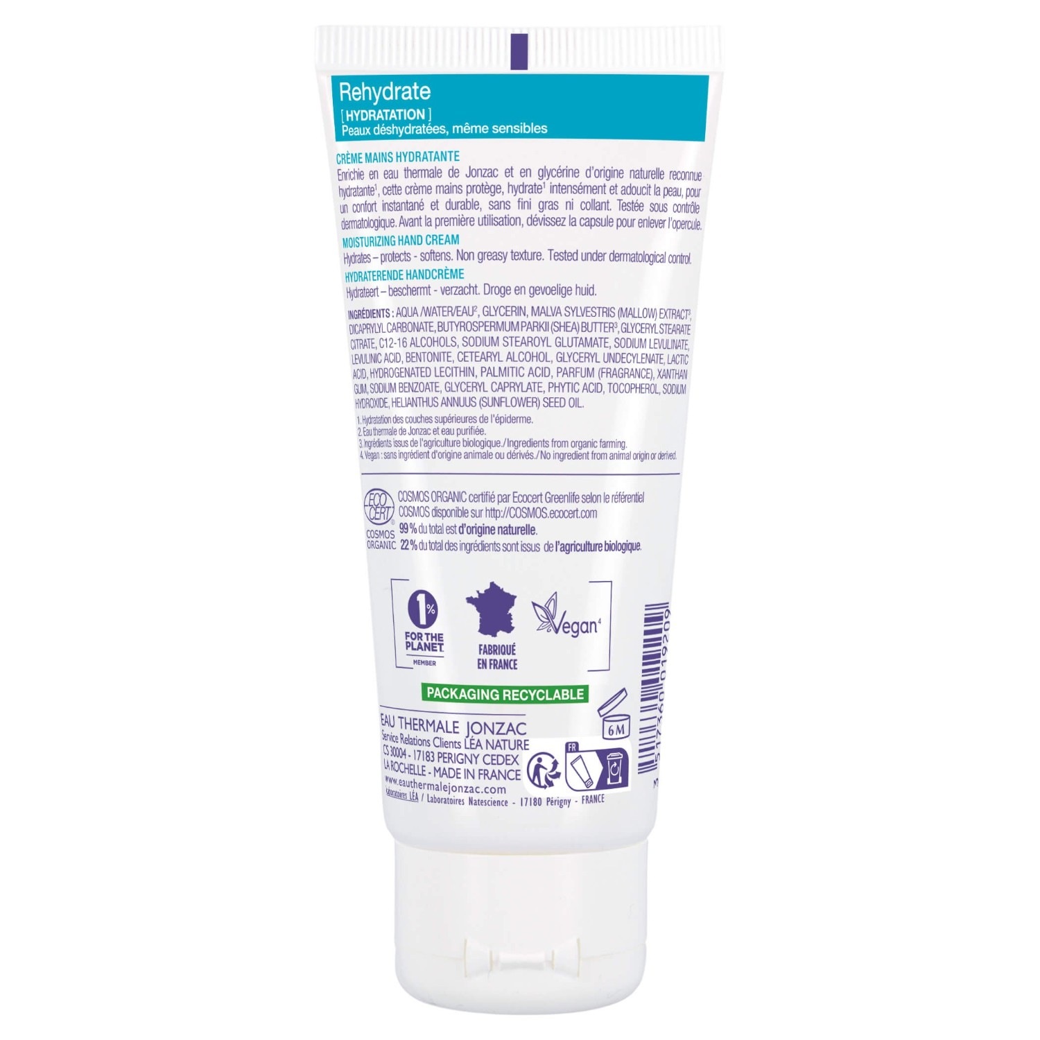 Jonzac Crème mains hydratante¹