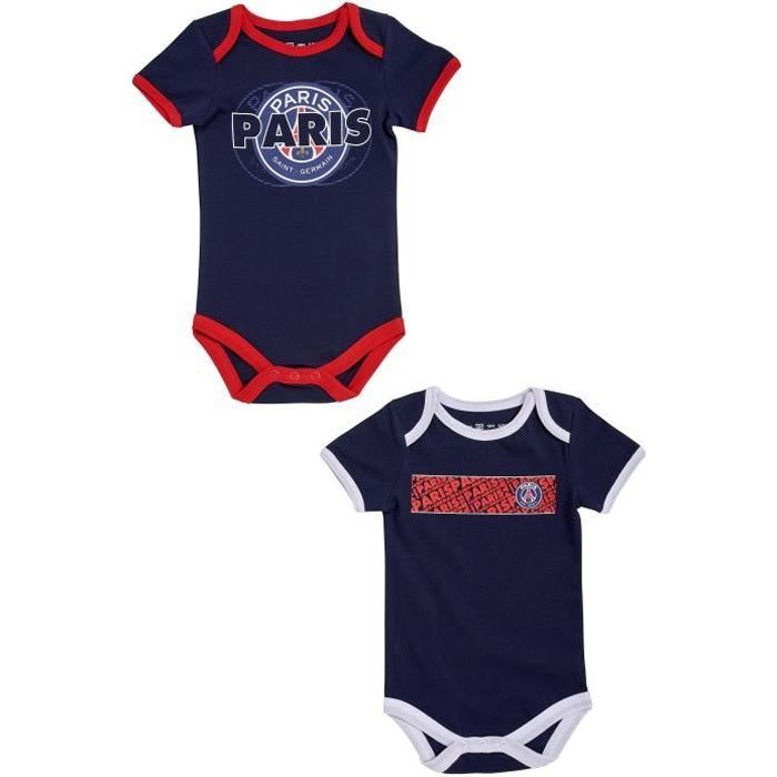 Baby boy bodysuit - PARIS SAINT GERMAIN - 2 x bodysuit - Cotton - Blue - Official
