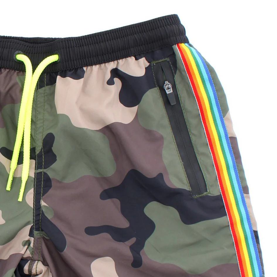 Costume da bagno da uomo in tessuto leggero con tasche con zip