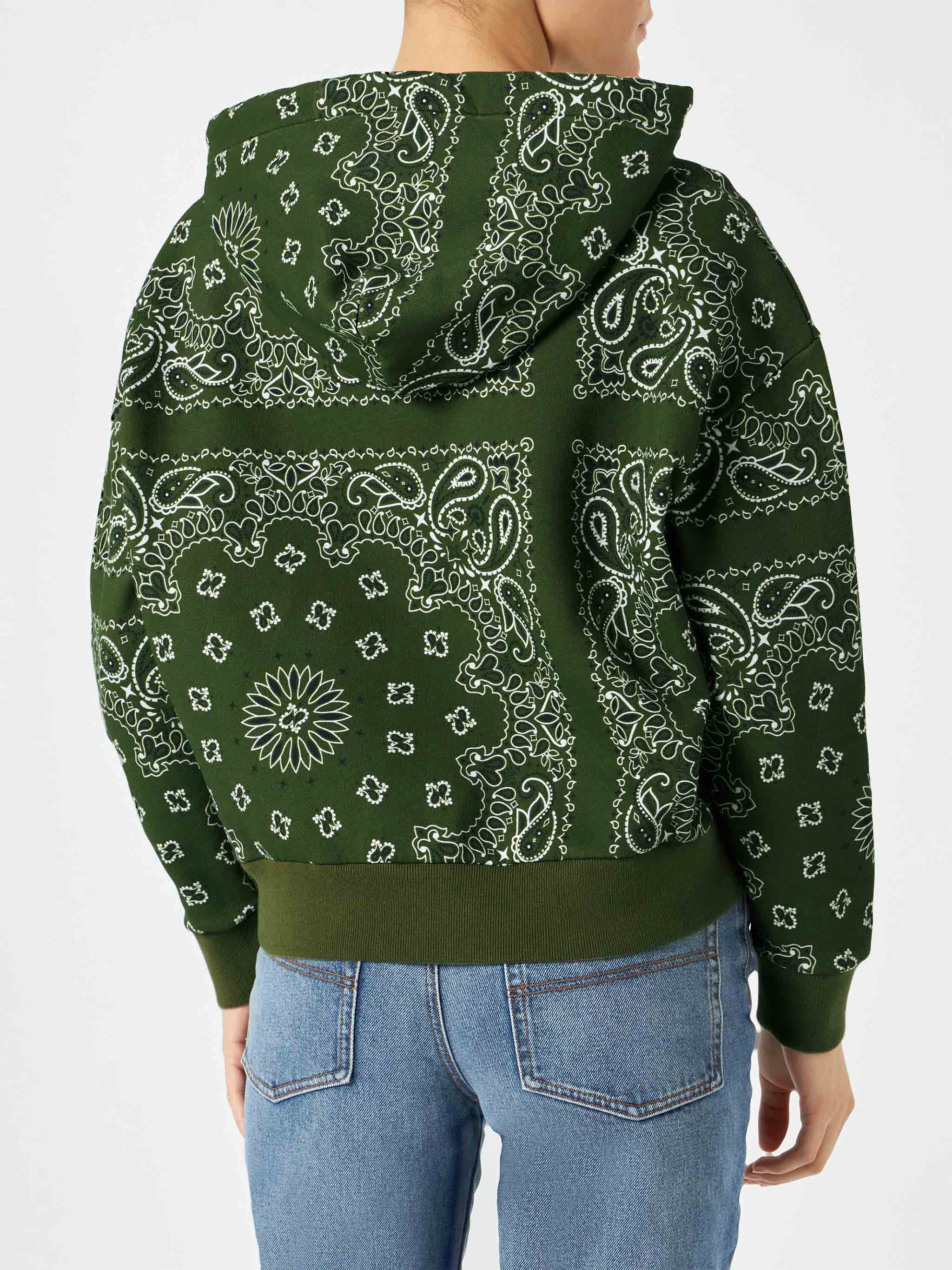 Damen-Kapuzenpullover mit Bandana-Print