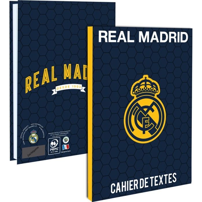 Cahier de texte scolaire - REAL MADRID - Collection officielle - Multicolore - Mixte - 10 ans et plus