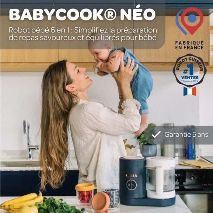 BEABA, Robot da cucina Babycook Neo 6 in 1 per alimenti per neonati, prodotto in Francia, blu notte