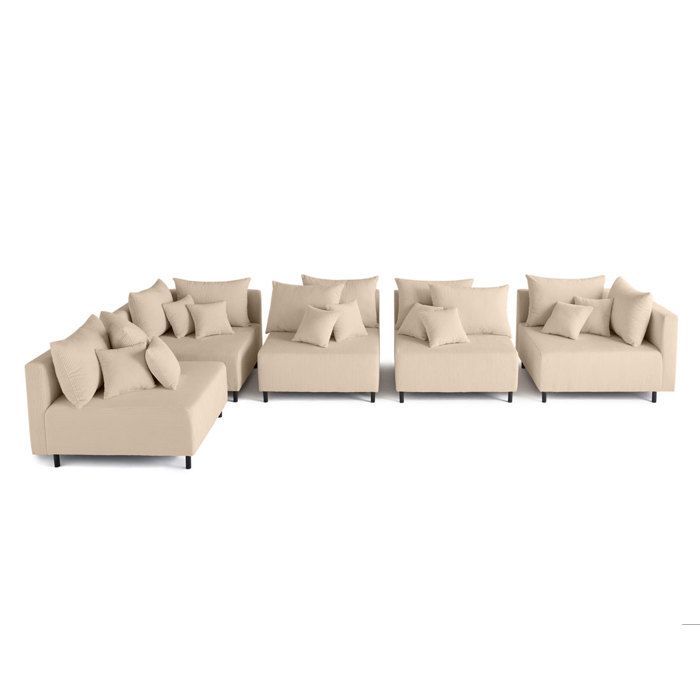 Edinburgh – Wendbares 5-Sitzer-Ecksofa – in Cord – Beige