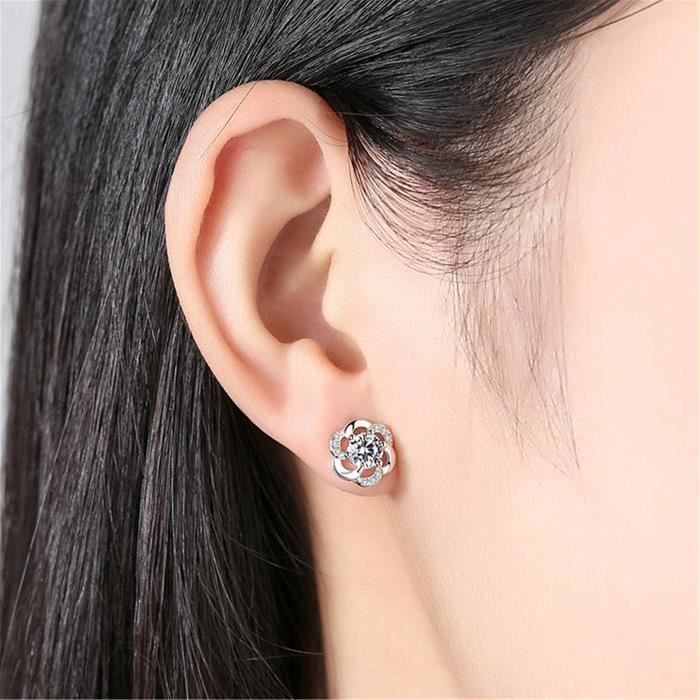 Oorbellen - Zilver - Narcis en Klaver - Kubieke Zirkonia - 925/1000 - Dames