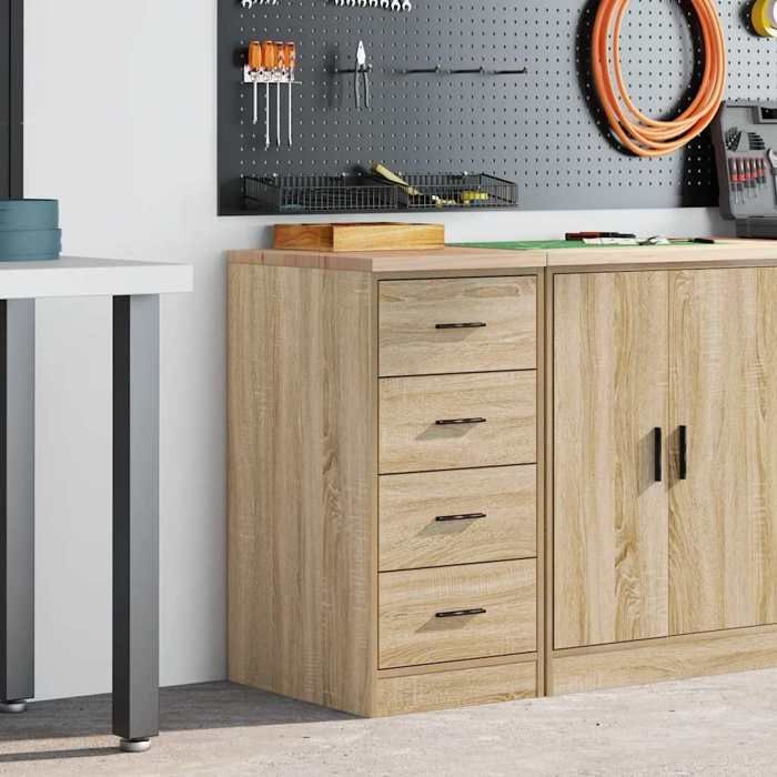 vidaXL Armoire de rangement de garage chêne sonoma 40x51x85cm bois pin, armoire, armoire à outils, armoire basse, armoire de 860591