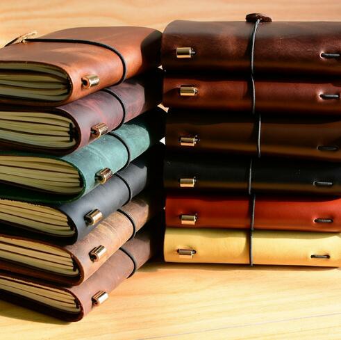 Quaderno/diario in vera pelle personalizzabile, antico, fatto a mano, vintage, in pelle, perfetto come regalo per il papà.
