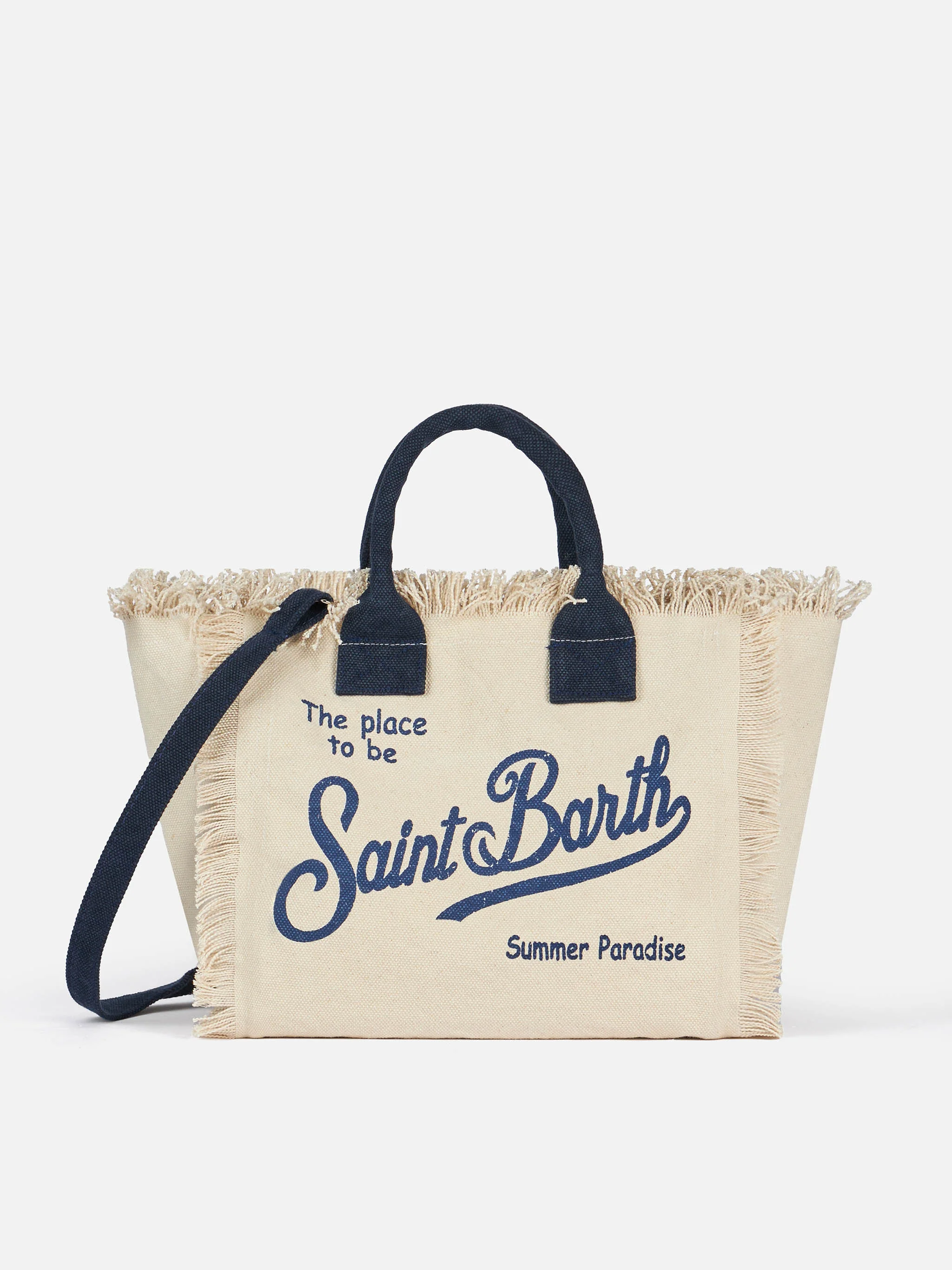 Colette-tas van gebroken wit katoenen canvas