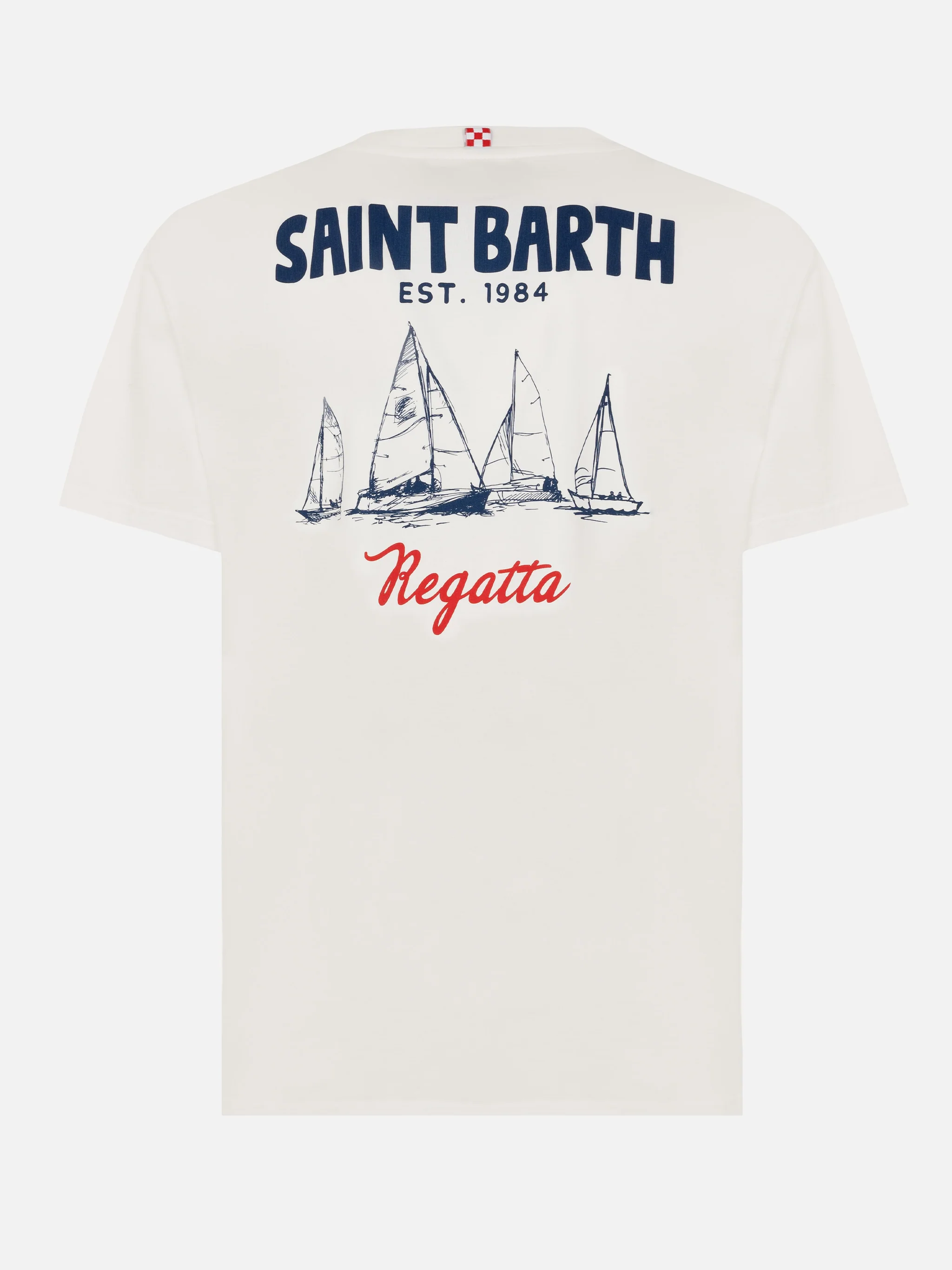 Camiseta de algodón orgánico para hombre con estampado de la Regata de San Bartolomé