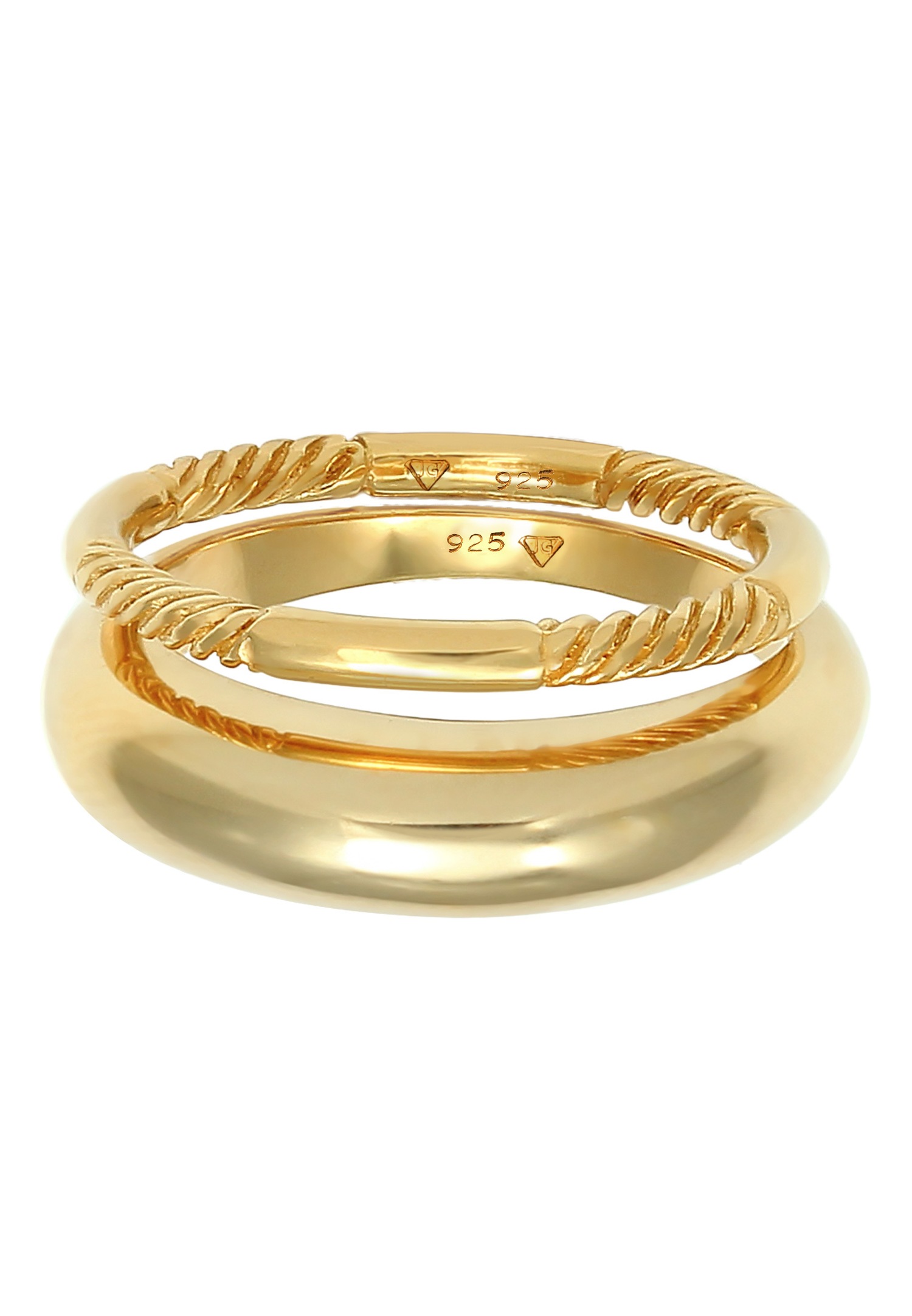 Elli Bague pour dames en argent sterling 925 plaqué or