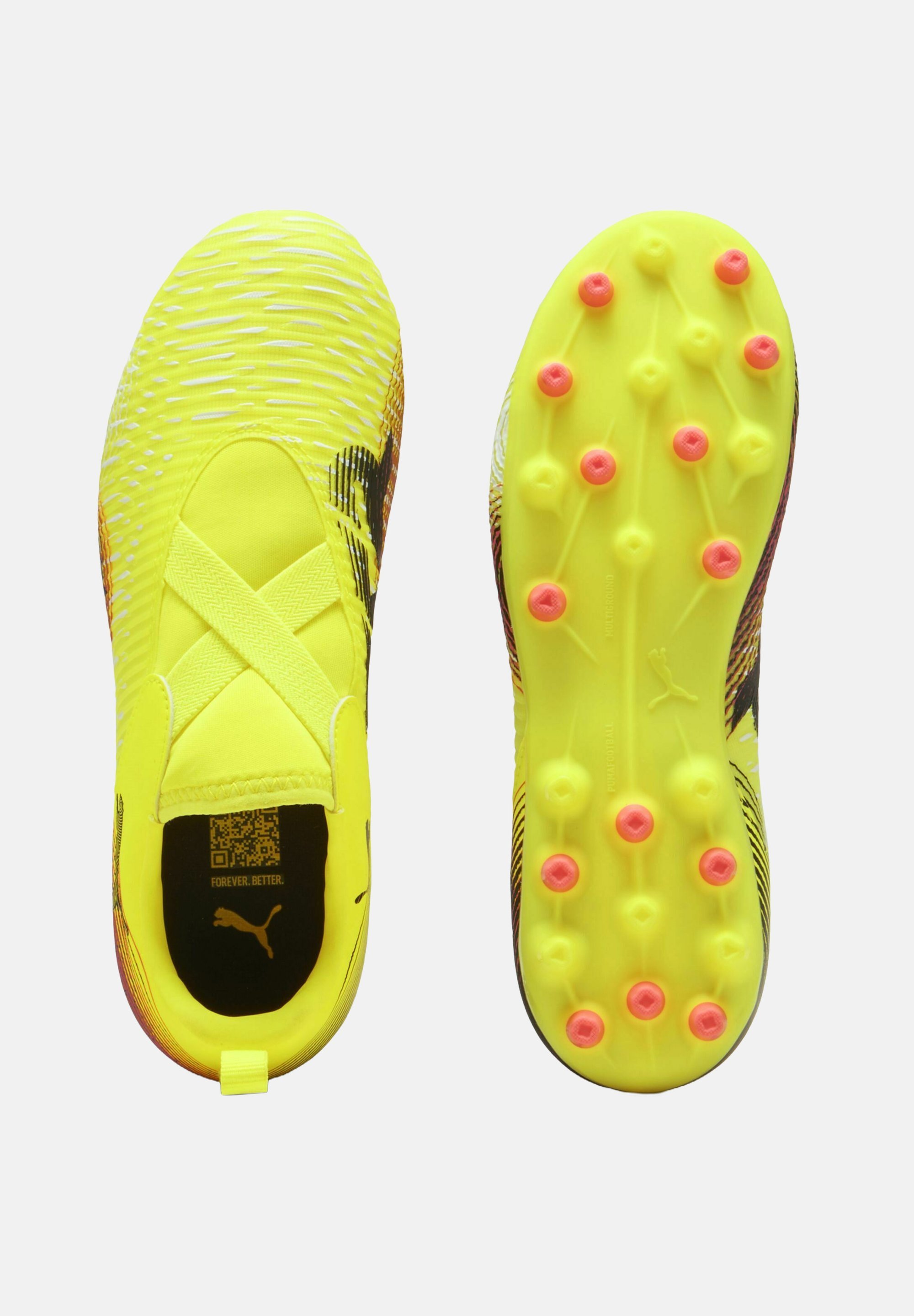 Puma FUTURE MATCH - Voetbalschoenen voor stevige ondergrond - geel alarm zwart zonovergoten
