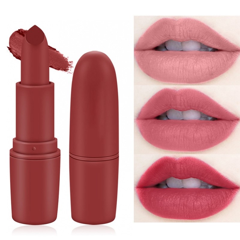 Rossetto opaco di tendenza, impermeabile, effetto velluto, con pigmenti rosso-marrone sexy, trucco labbra opachi TSLM2