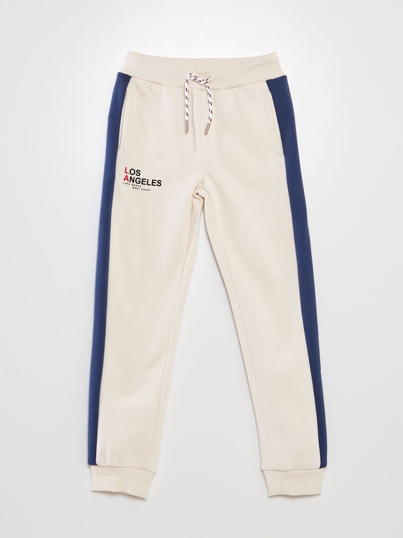 Sweatshirt met kleurblokken en joggingbroek - WIT
