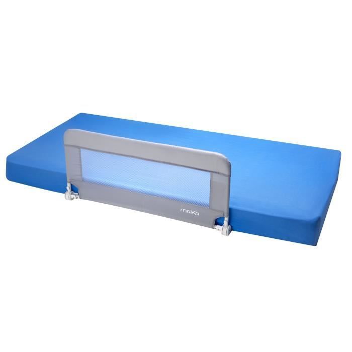 Barrière de lit pliable et déhoussable MAÏKA - 95 x 43 cm - Gris - Pour bébé de 18 mois à 5 ans