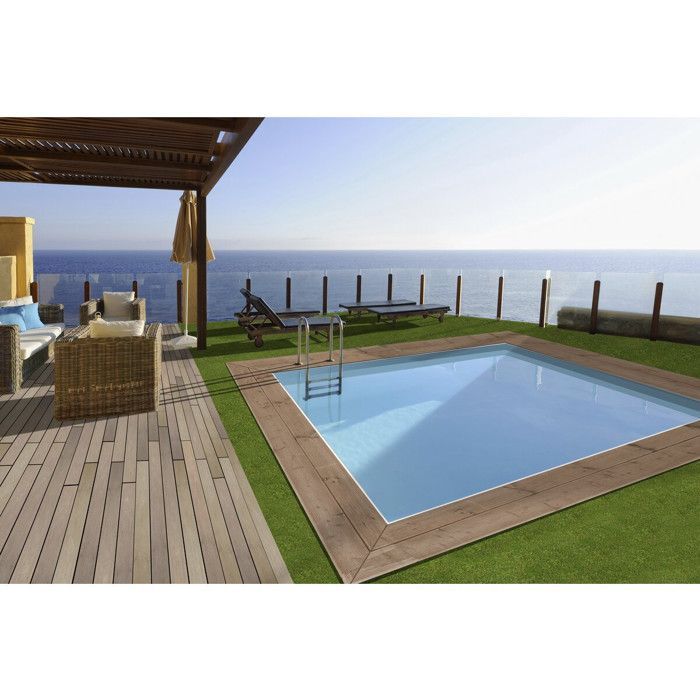 Piscina retangular de madeira 